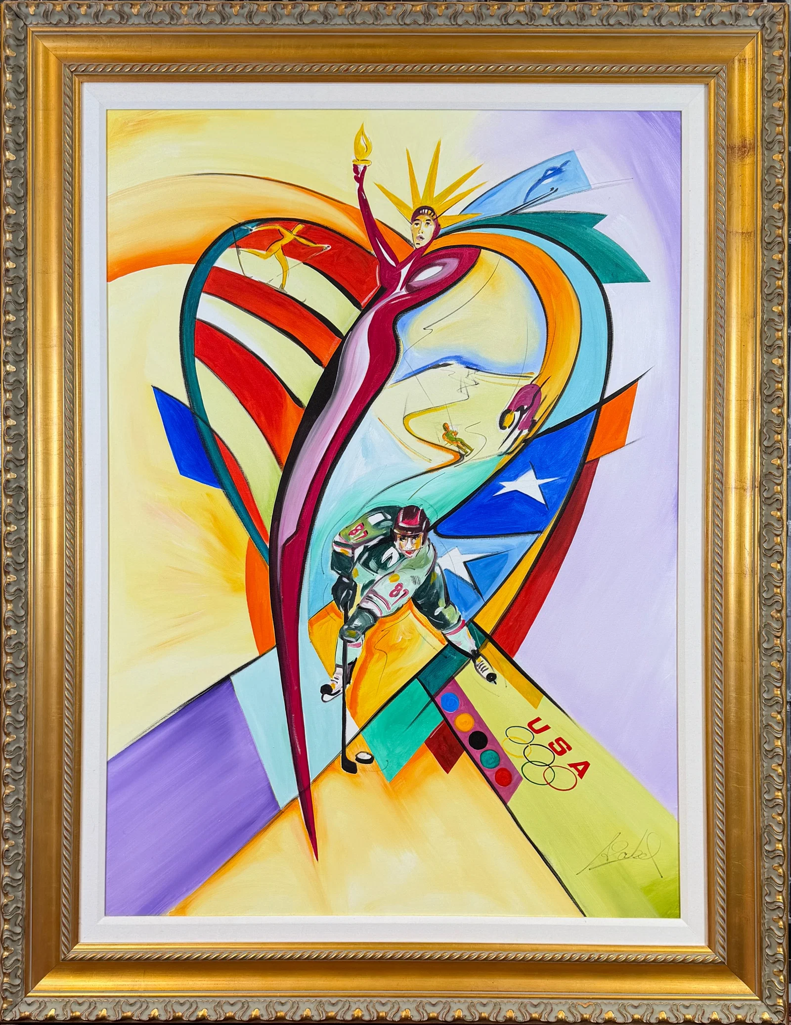 ALFRED GOCKEL - FACE OFF ORIGINAL PAINTING