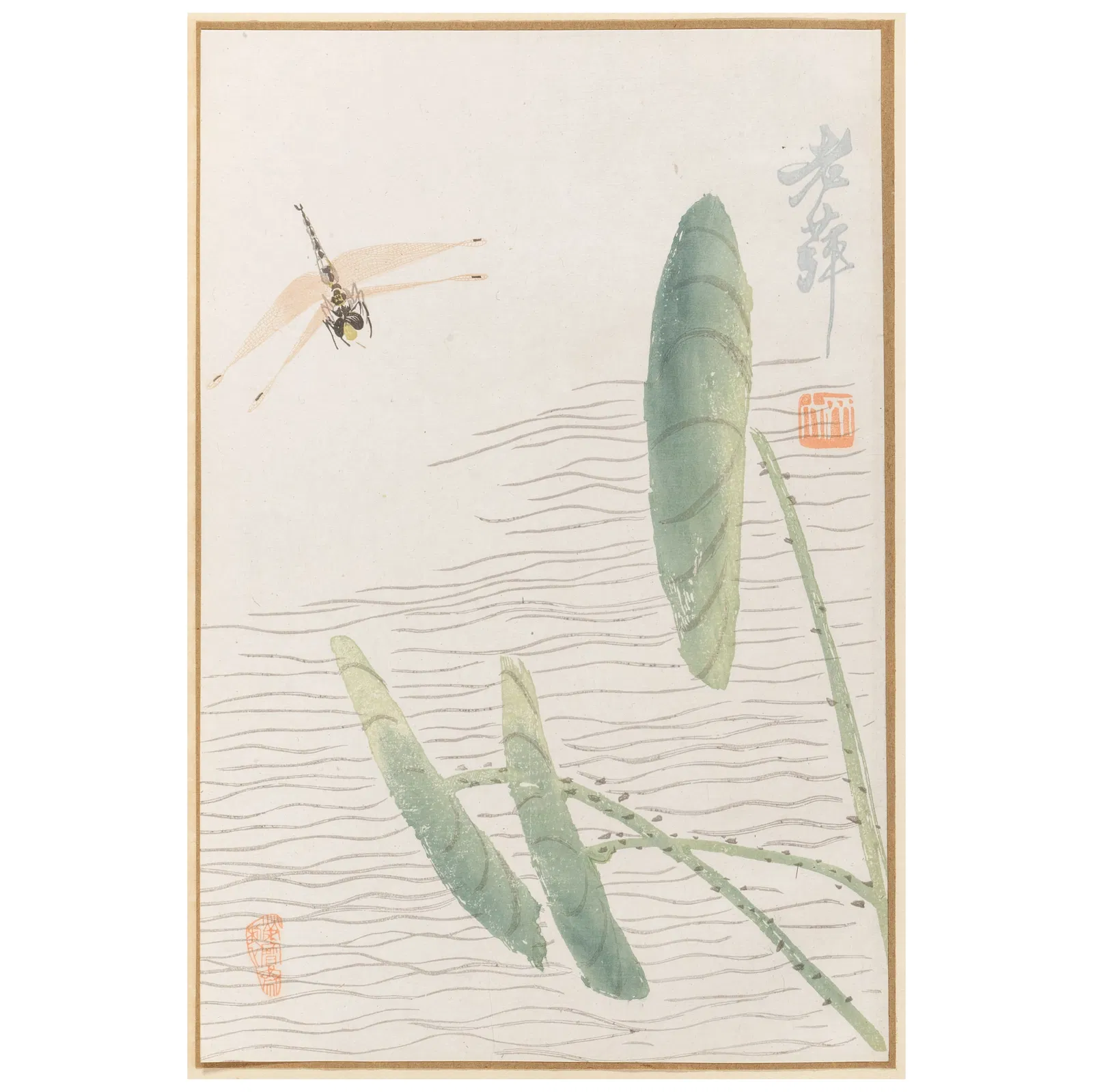 ALFRED KOEHN (1874-?) LETTER PAINTINGS: CHINESE LETTER-PAPER WITH WOODBLOCK PRINTS FROM PAINTING...