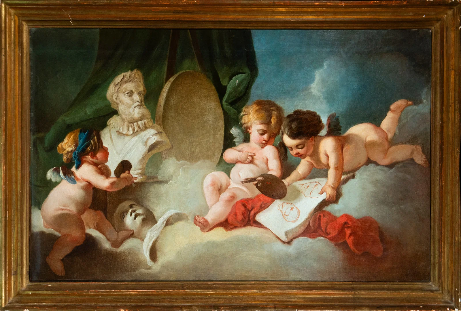 Allegory of the Arts with Putti. French School. 18th Century