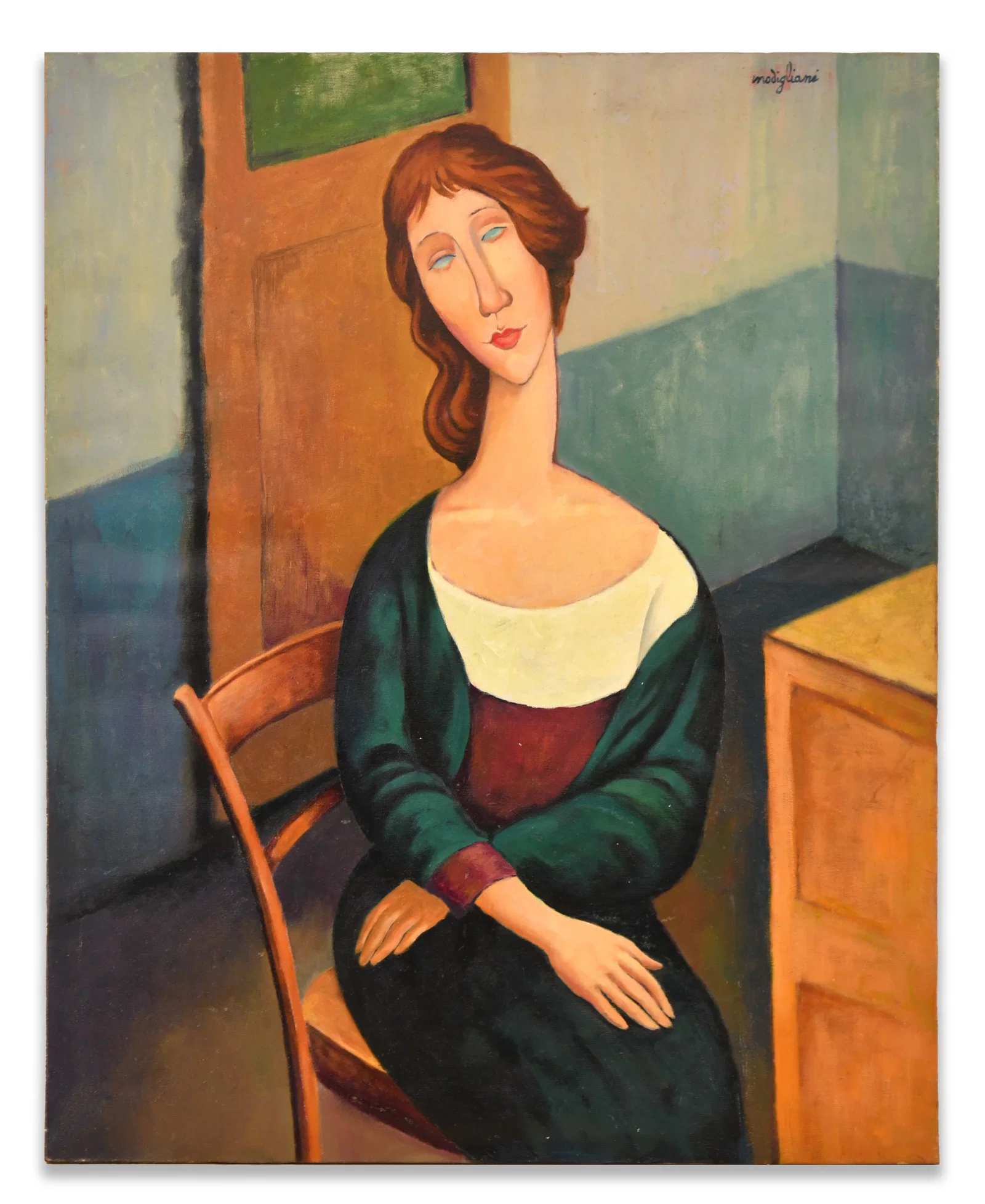 AMEDEO MODIGLIANI(1884-1920),ATTRIBUTED TO ,OIL ON CANVAS