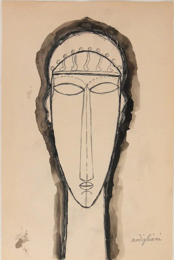 Amedeo Modigliani* (1884-1920) Ink Drawing (See Fine Art Disclaimer)