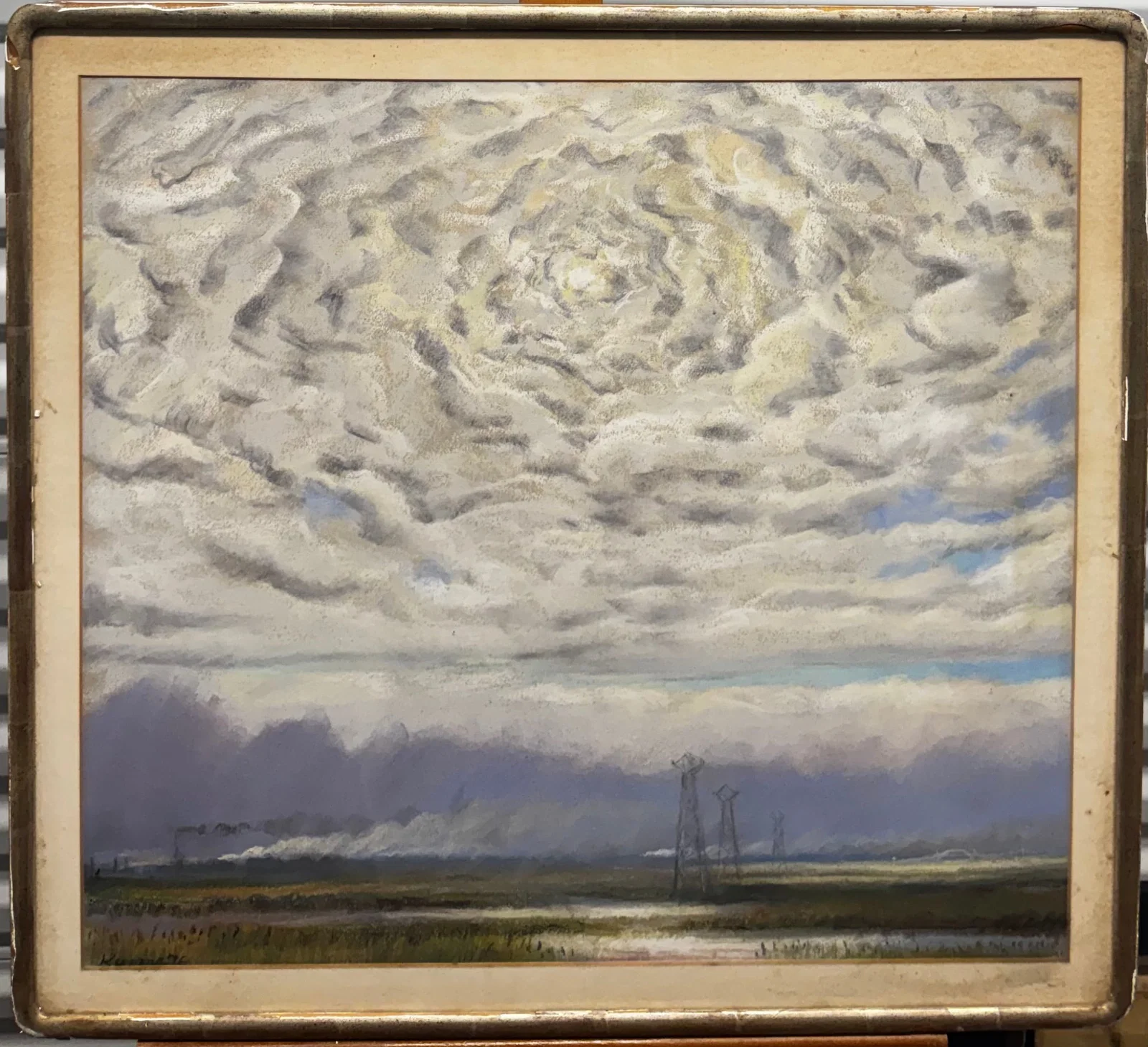 American Ohio Modernist Artist Stephen Kuzma Pastel Signed #1