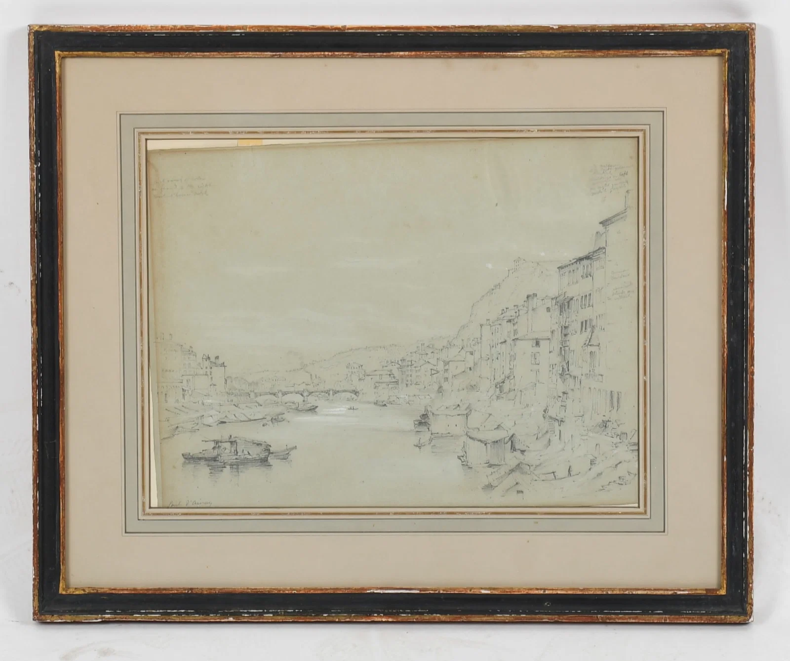 (American School, 19th Century), Study on a European River