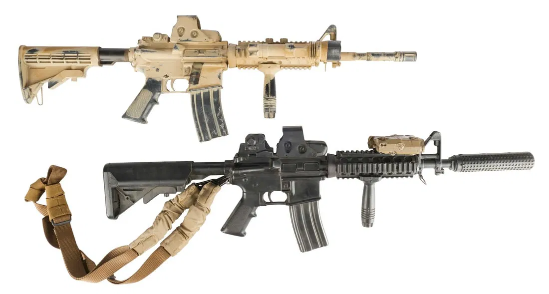 AMERICAN SNIPER (2014) - Dauber's (Kevin Lacz) Stunt AR-15 Rifle with Marc Lee's (Luke Grimes) Rifle