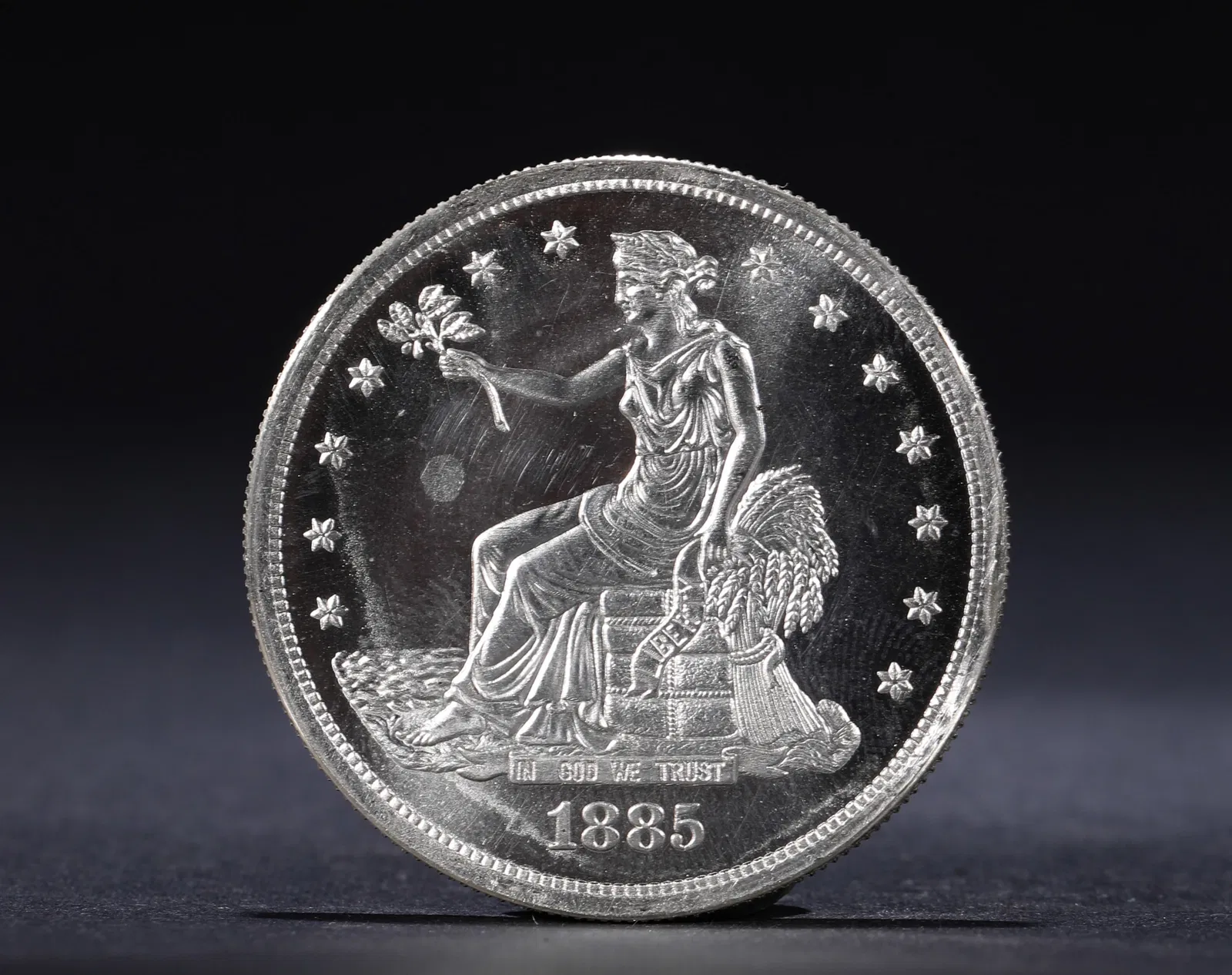 AMERICAN TRADE SILVER DOLLAR OF 1885