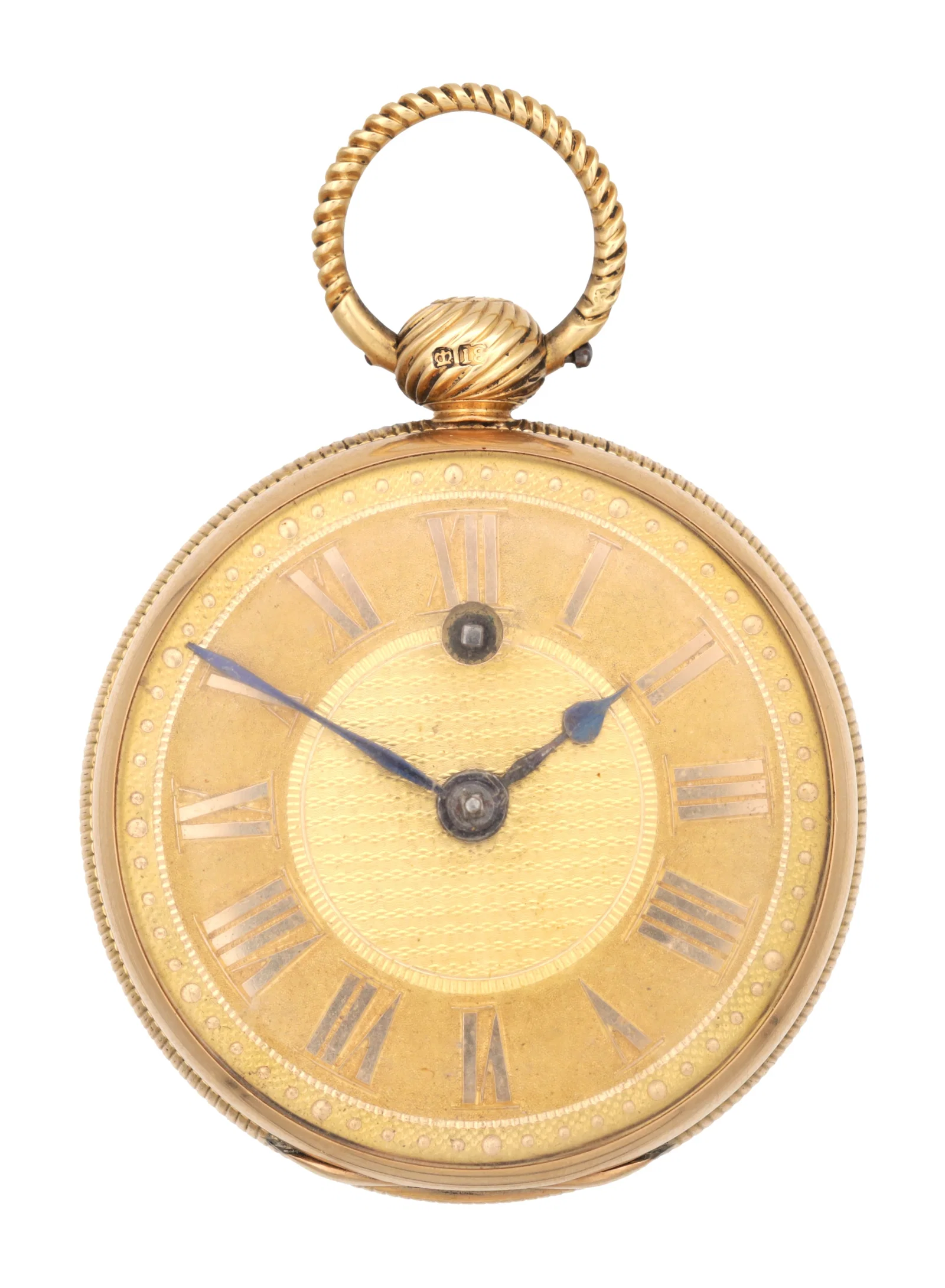 AN 18CT GOLD VERGE OPEN FACED POCKET WATCH