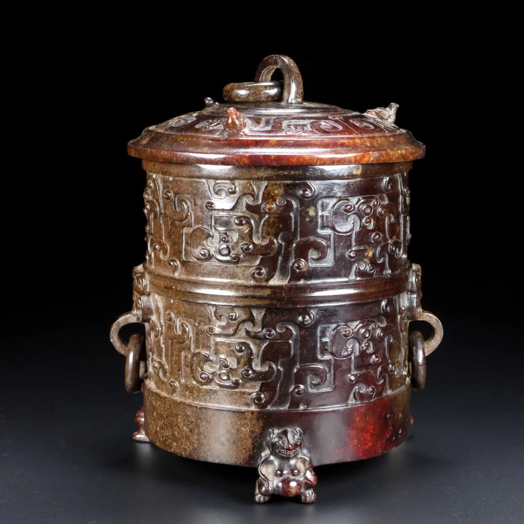 An Archaic Gaogu yu Double-Ears and Tripod Jar