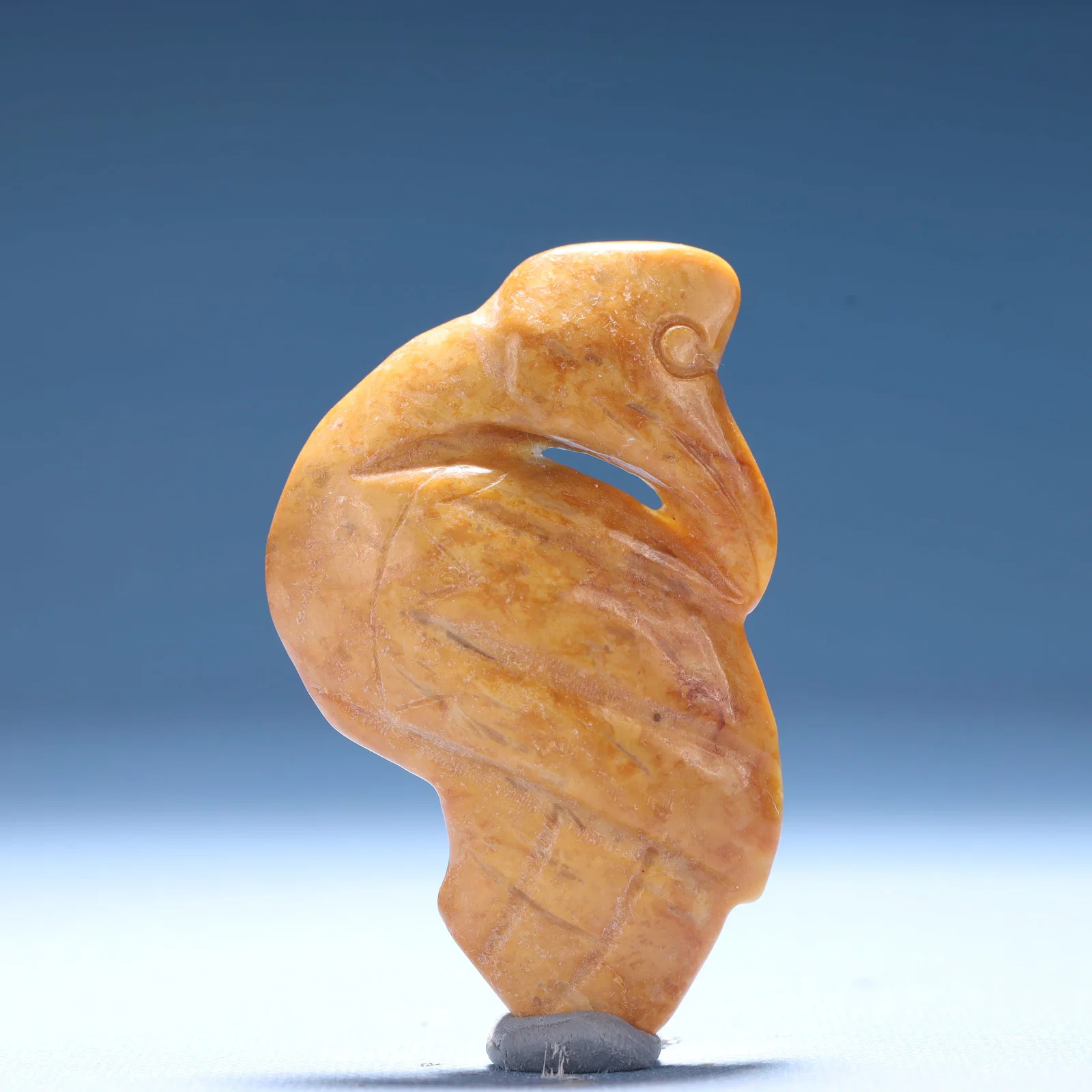 An Archaic Hongshan Culture Yellow Jade Crane Ornament