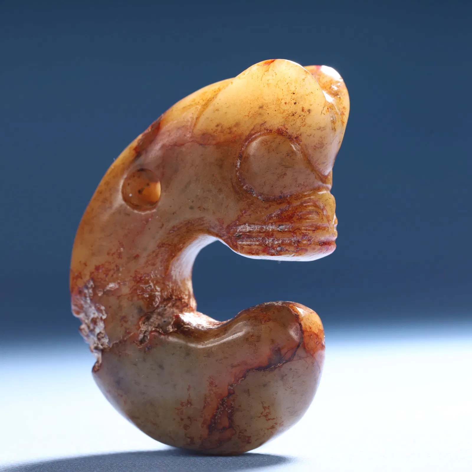 An Archaic Hongshan Culture Yellow Jade Pig and Dragon Pendant