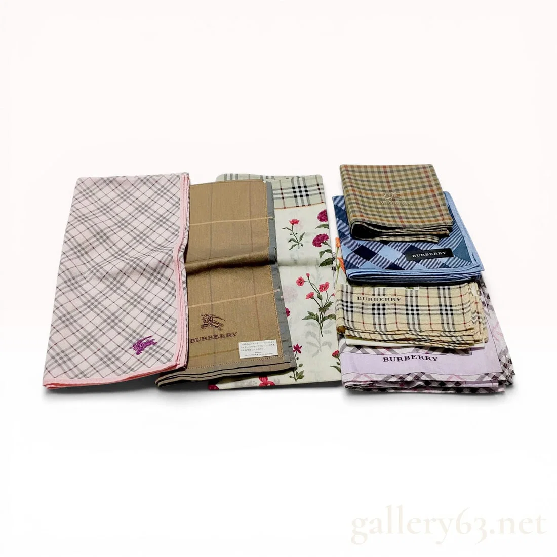 An Assortment of Burberry Handkerchiefs and Pocket Squares