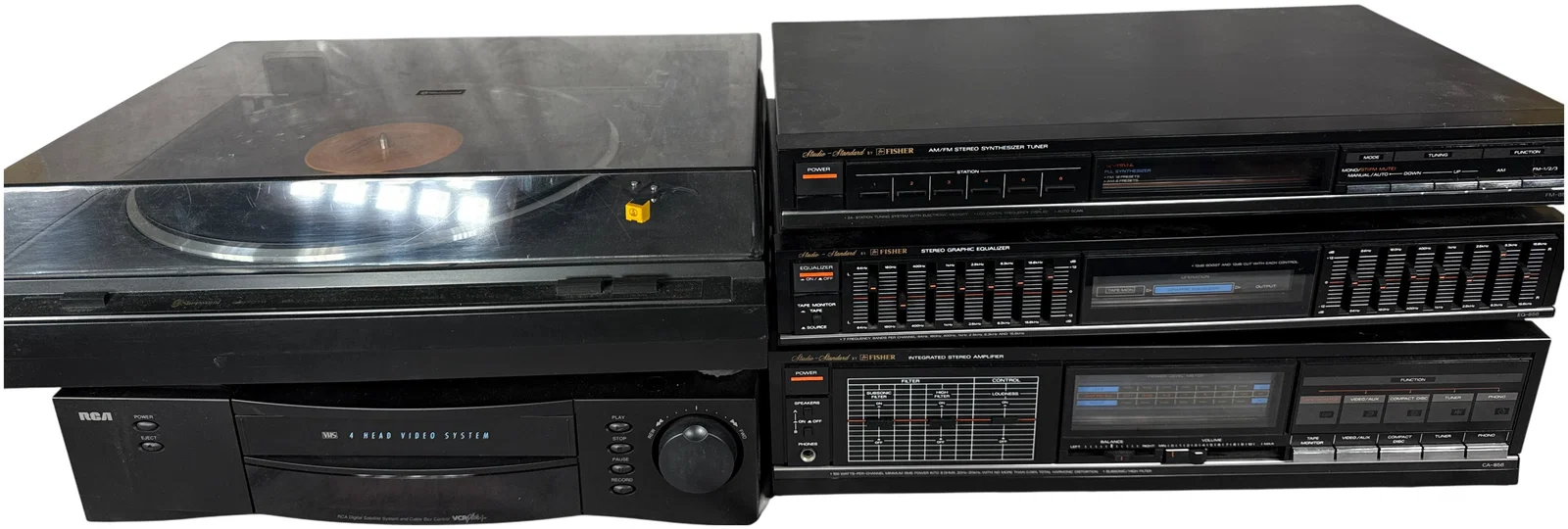 An Assortment of Vintage Audio and Video Equipment Including Fisher Studio-Standard Components,