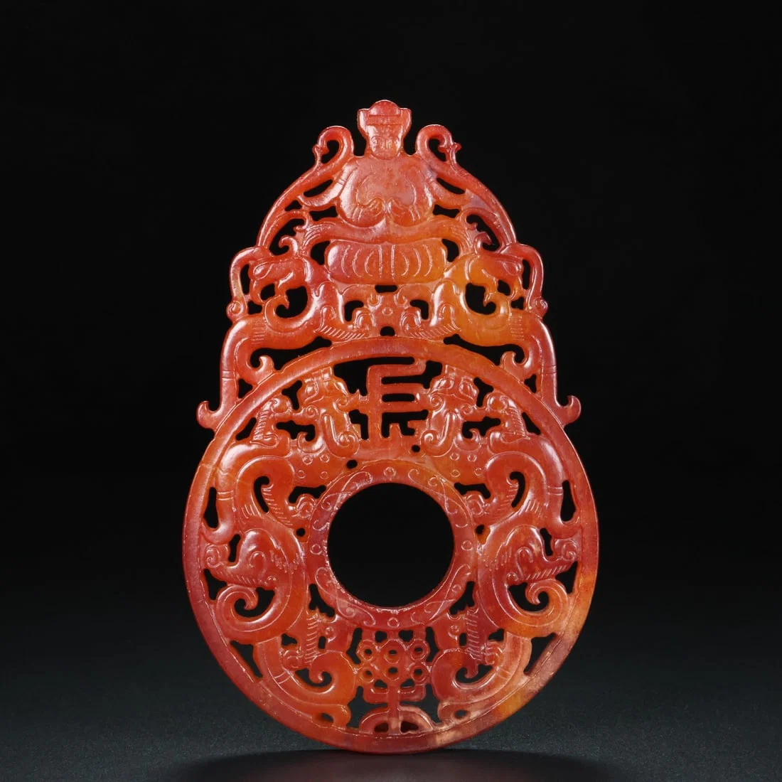 An Exquisite Archaic Jade Chi-Dragon Pattern Pendant
