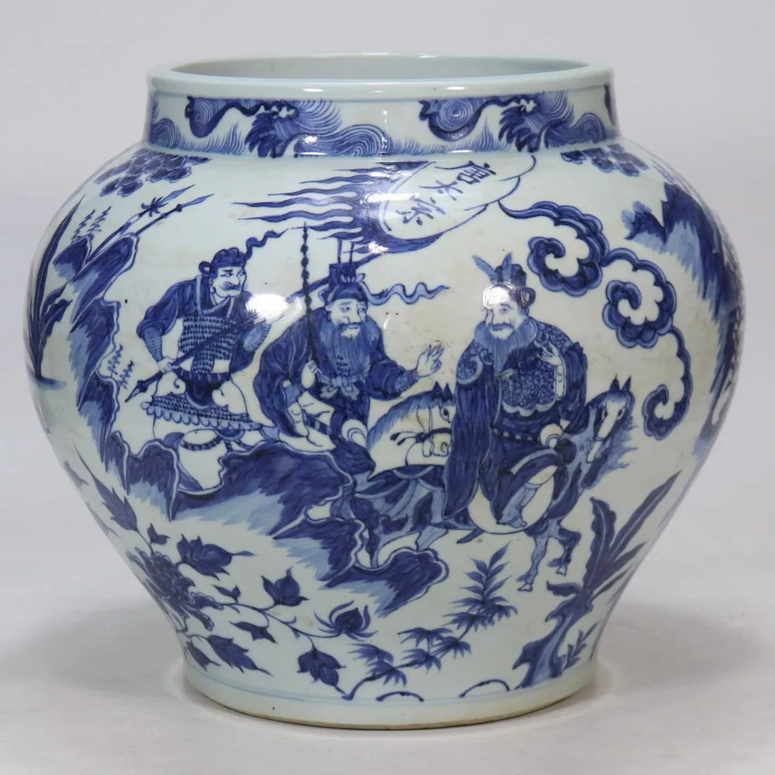An Exquisite Blue and White Character and Story Pattern Jar