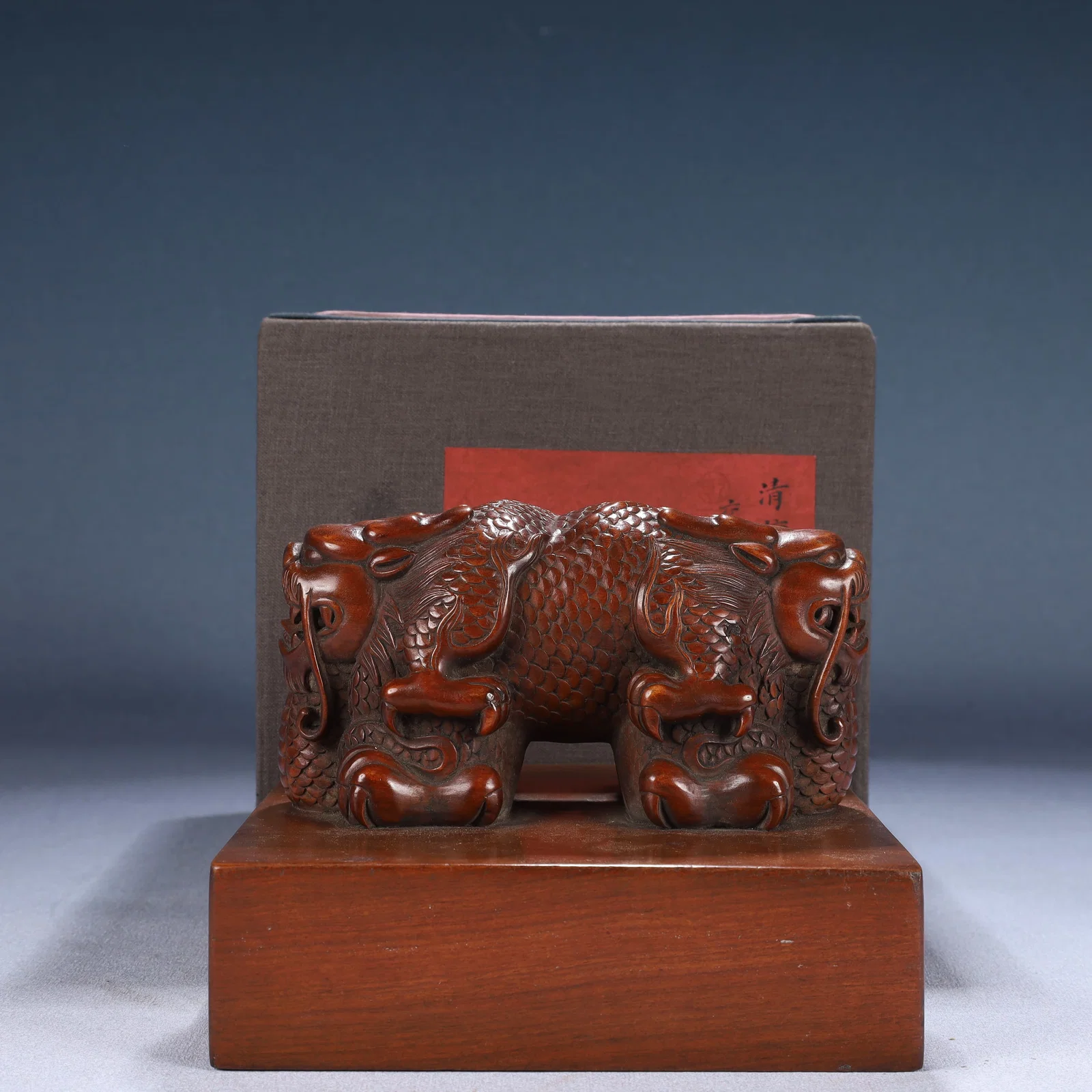 An Exquisite Boxwood Auspicious Beast Pattern Seal