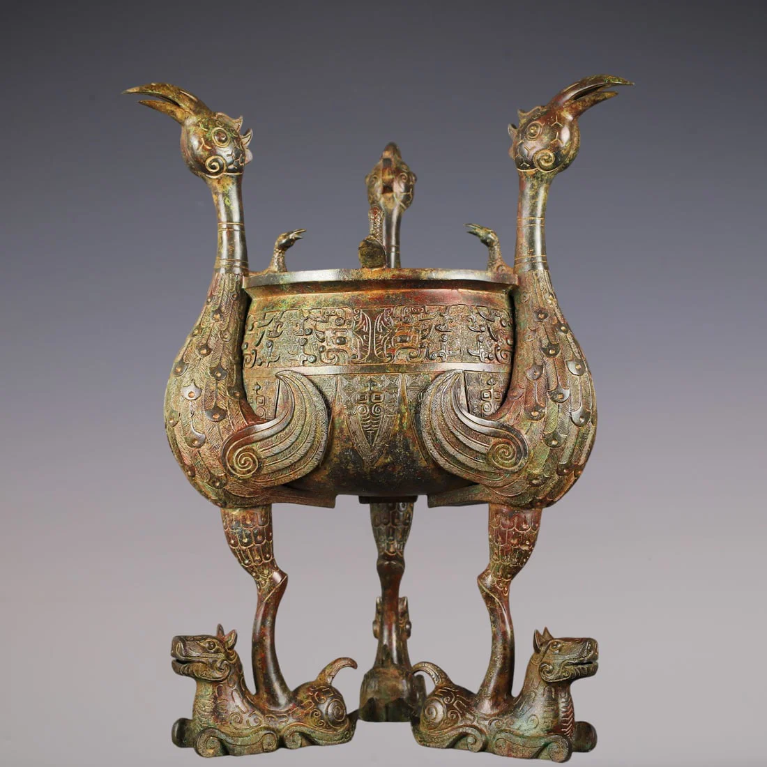 An Exquisite Bronze Phoenix Pattern Censer