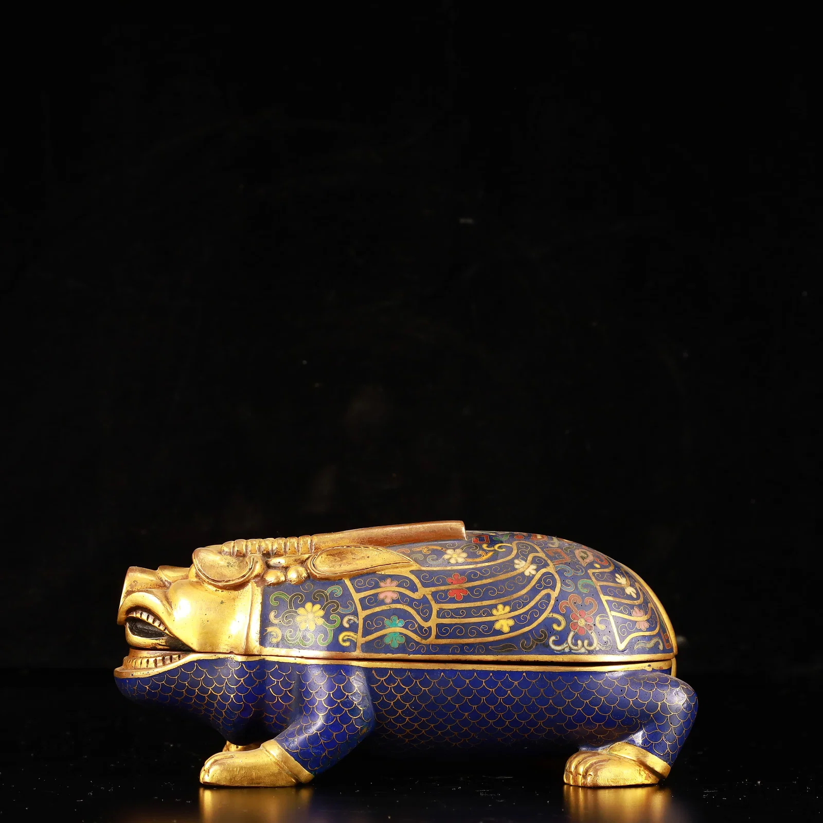 An Exquisite Cloisonne Flower Pattern Auspicious Beast Censer