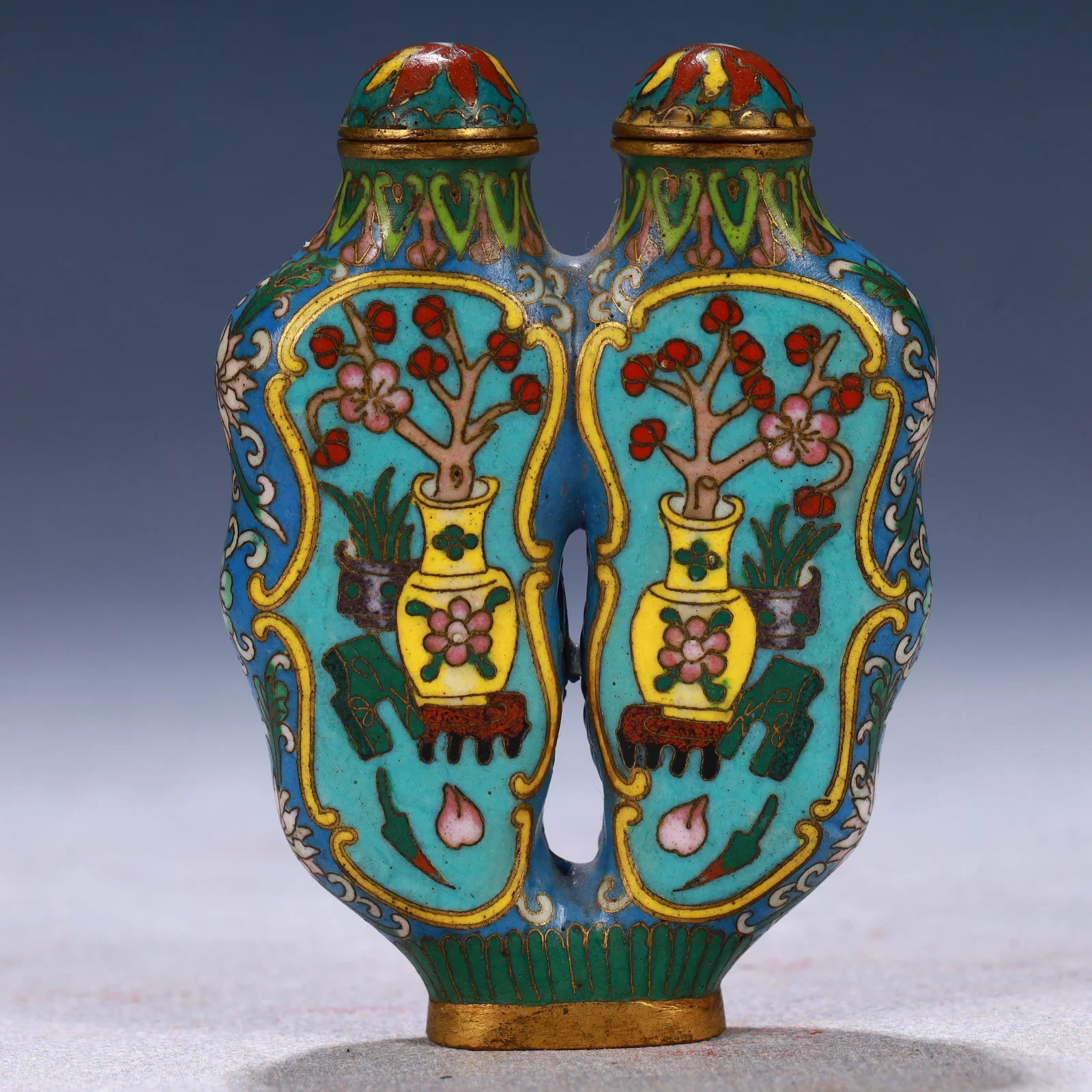 An Exquisite Cloisonne Flower Pattern Snuff Bottle