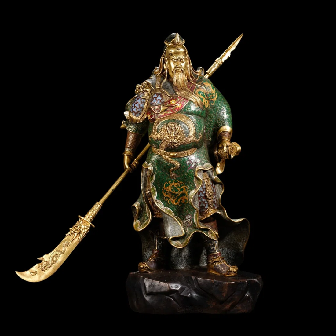 An Exquisite Cloisonne Guan yu Ornament