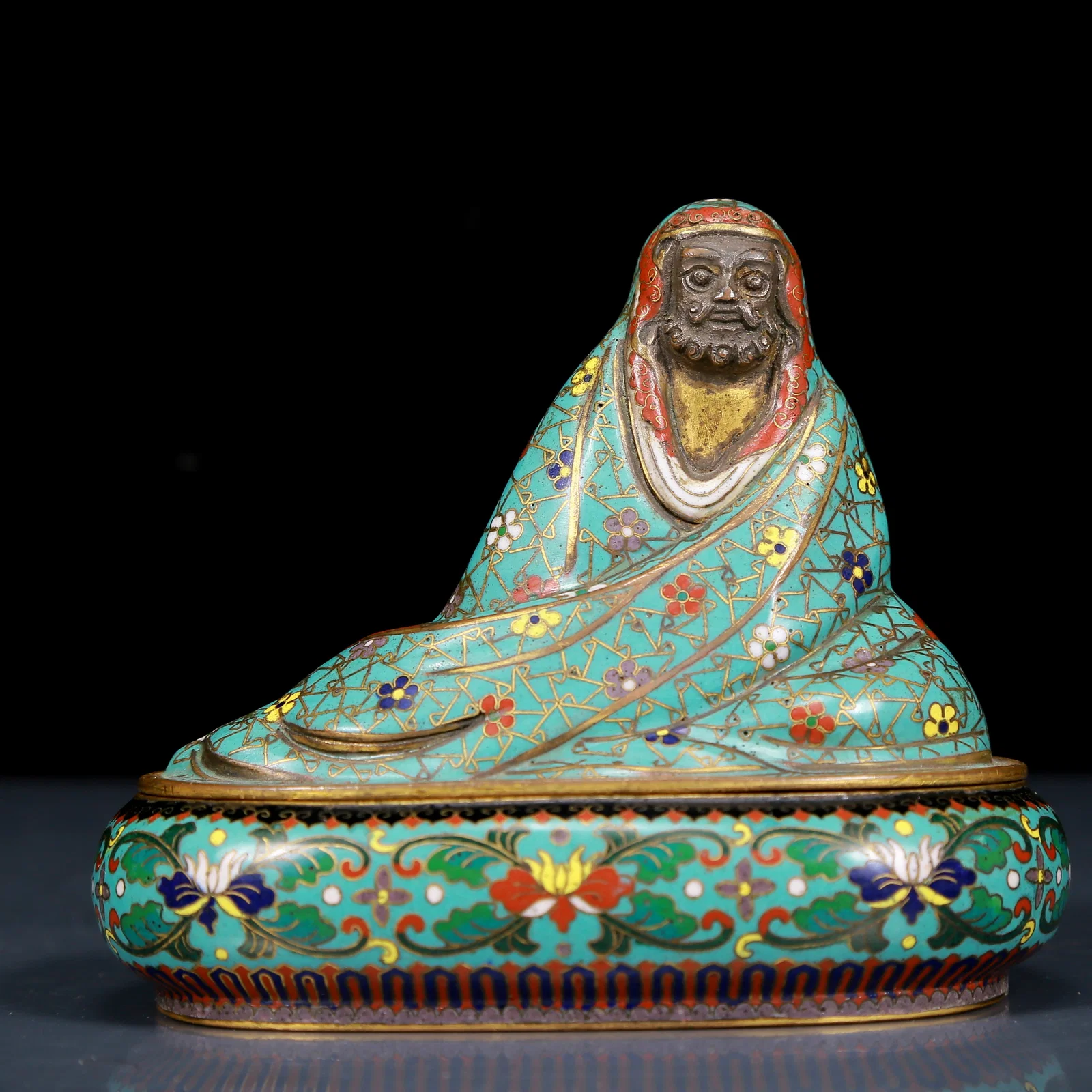 An Exquisite Cloisonne Statue of Arhat