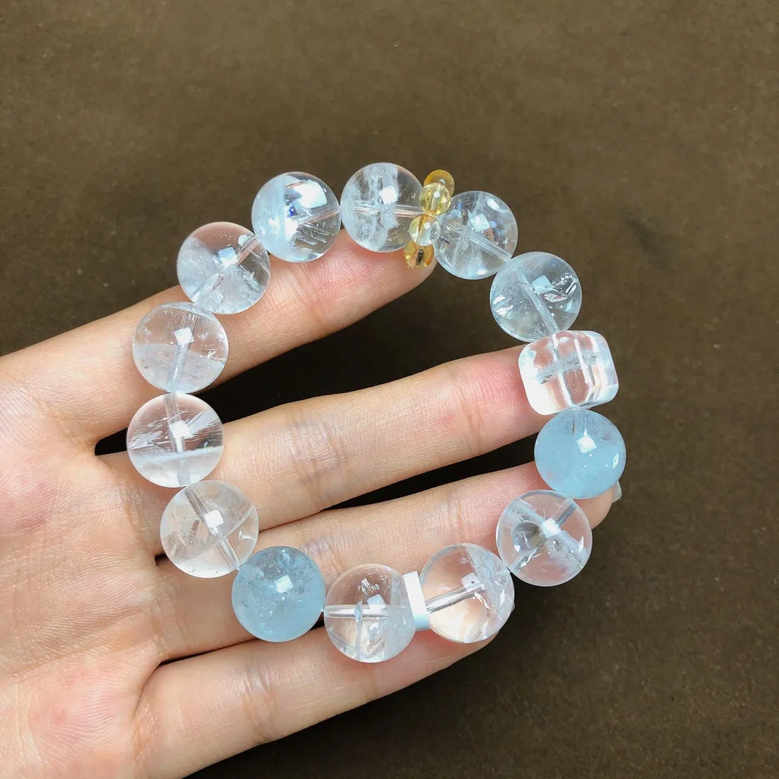 An Exquisite Crystal Aquamarine Bracelets