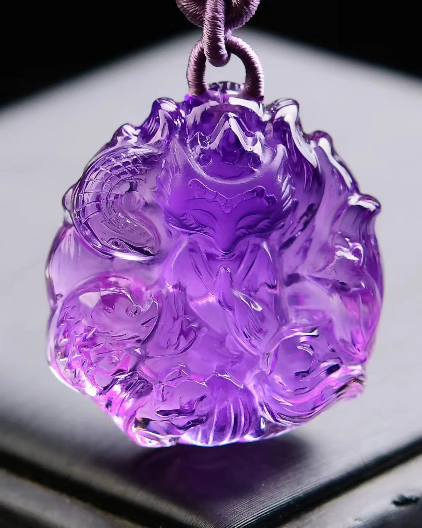 An Exquisite Crystal Nine-Tailed Fox Pendant