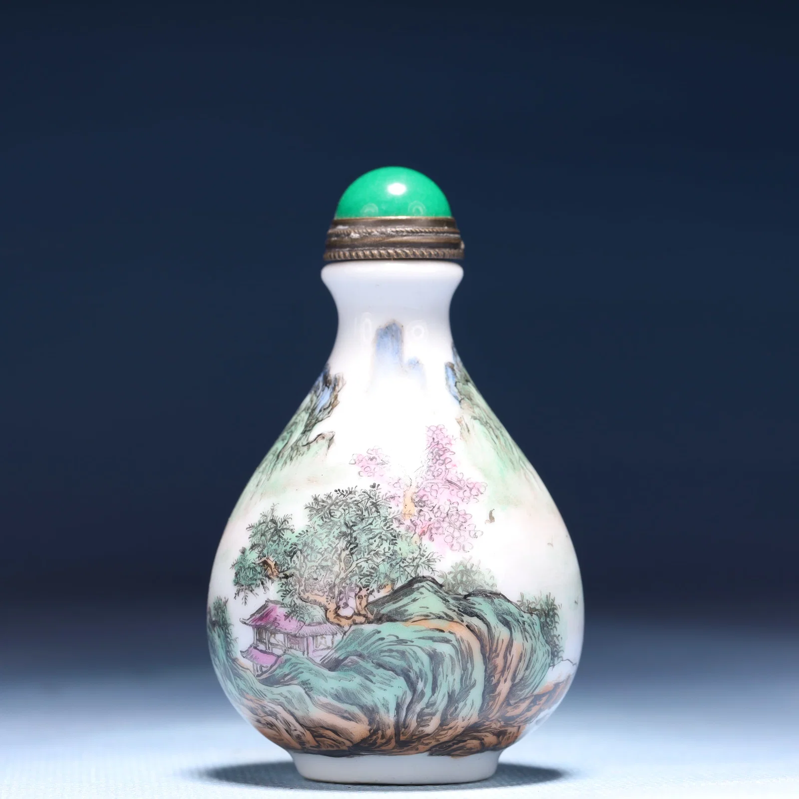 An Exquisite Enamel Landscape Pattern Snuff Bottle