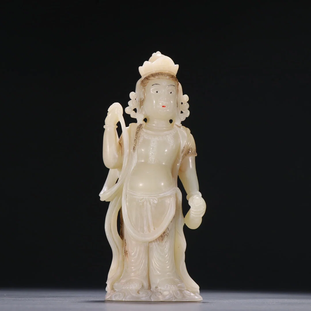 An Exquisite Furong Stone Statue of Avalokitesvara