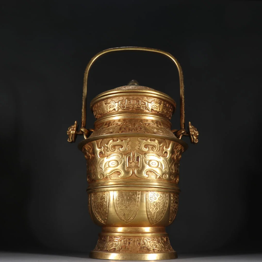 An Exquisite Gilt Bronze Beast-Face Pattern Ewer