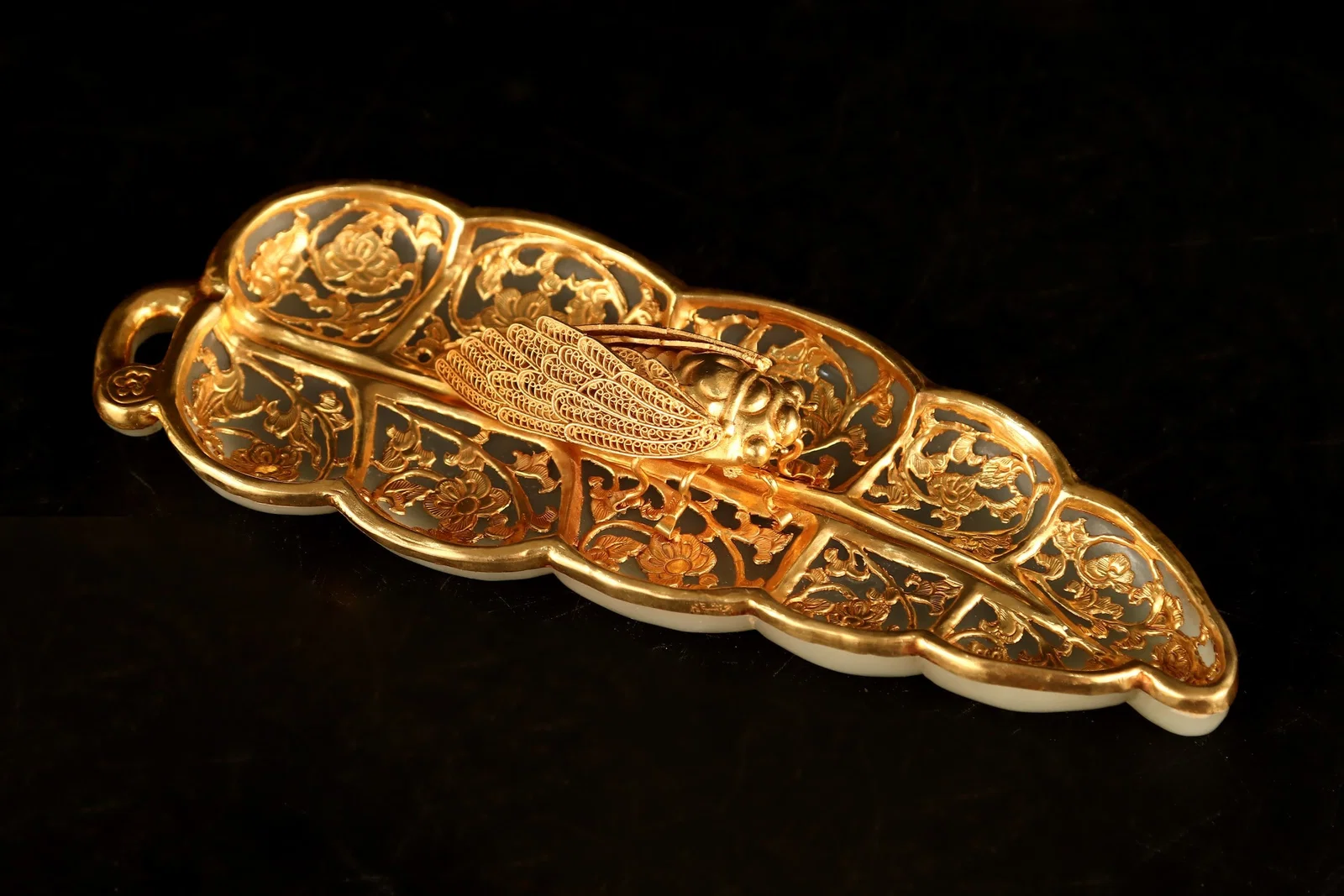 An Exquisite Gilt Bronze Cicada Ornament