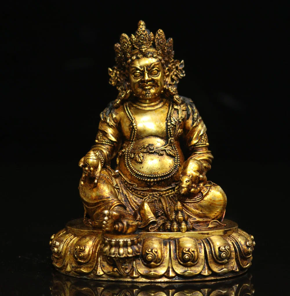 An Exquisite Gilt Bronze Statue of Mammon Ornament