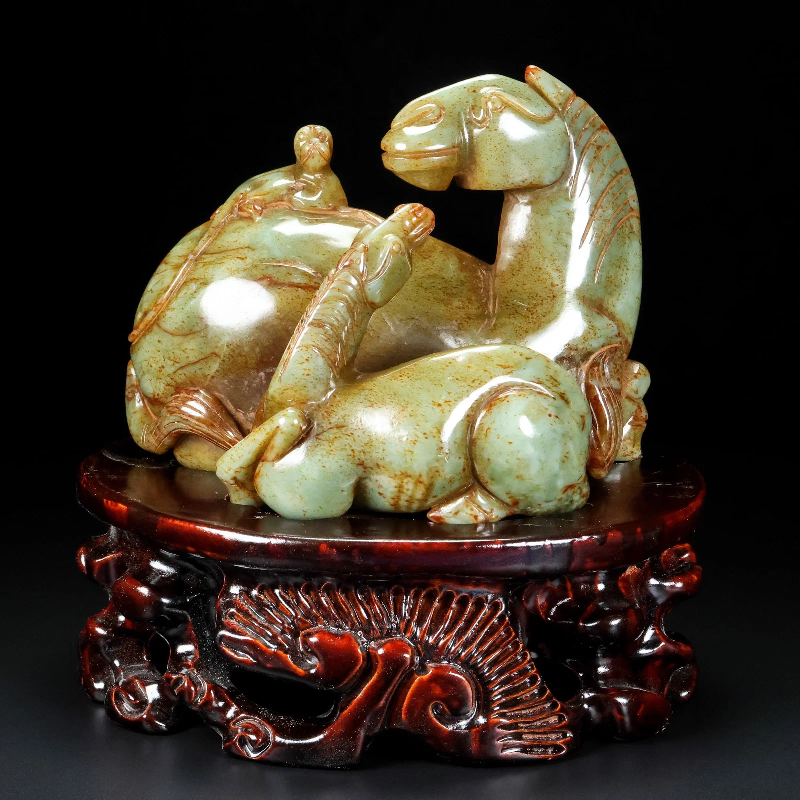 An Exquisite Greenish Jade Horse Ornament