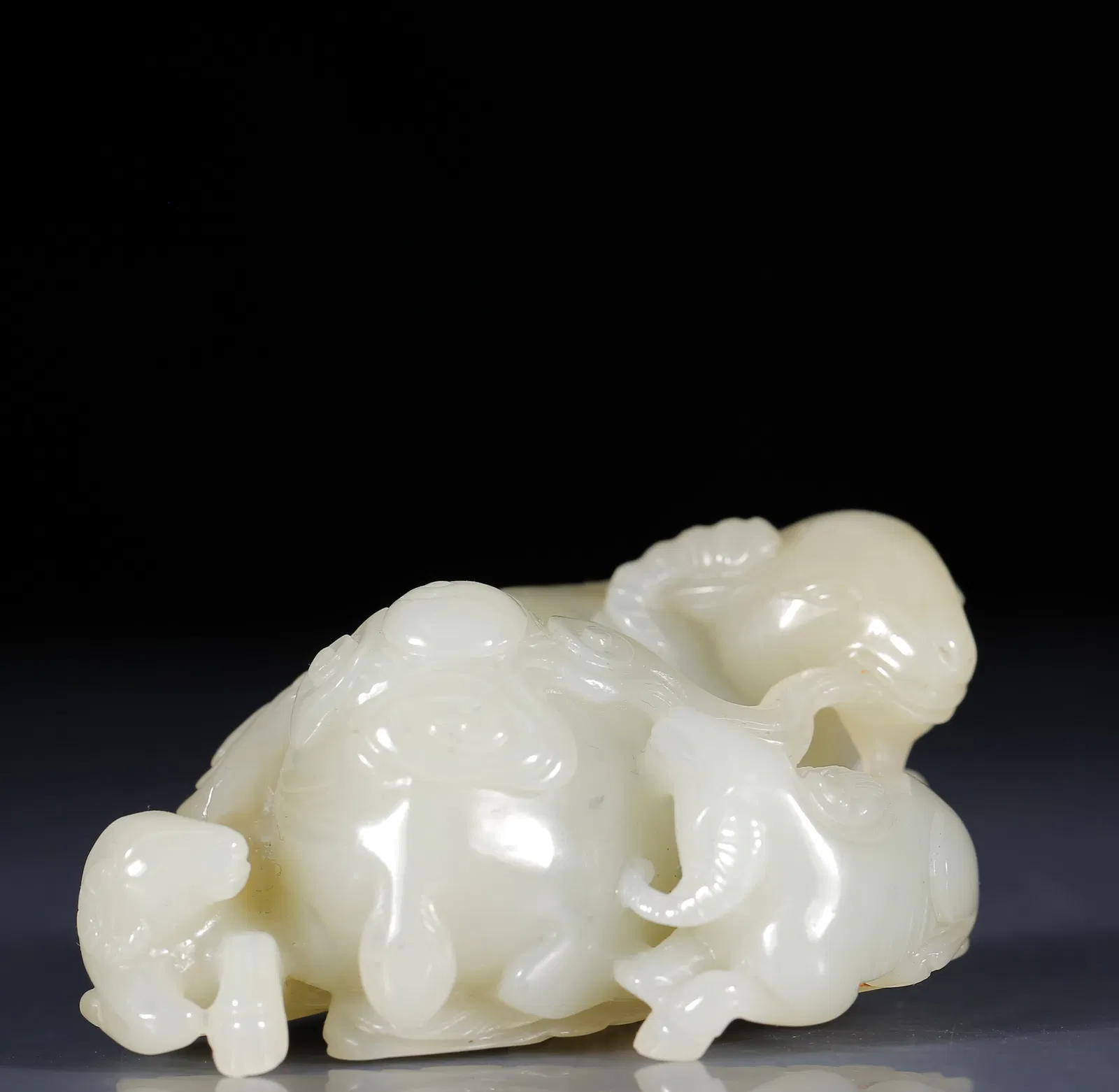 An Exquisite Greenish Jade Sheep Ornament