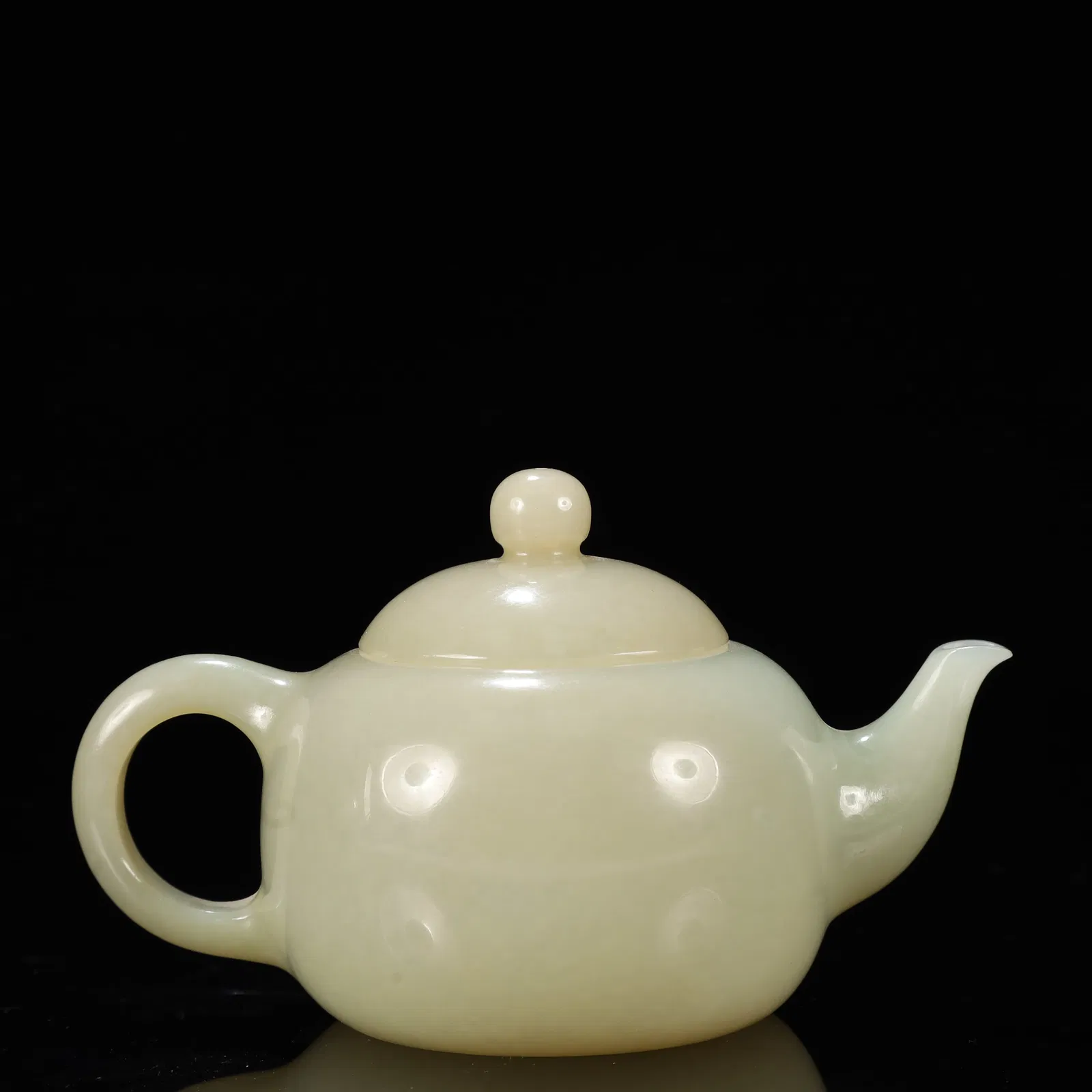 An Exquisite Greenish Jade Teapot