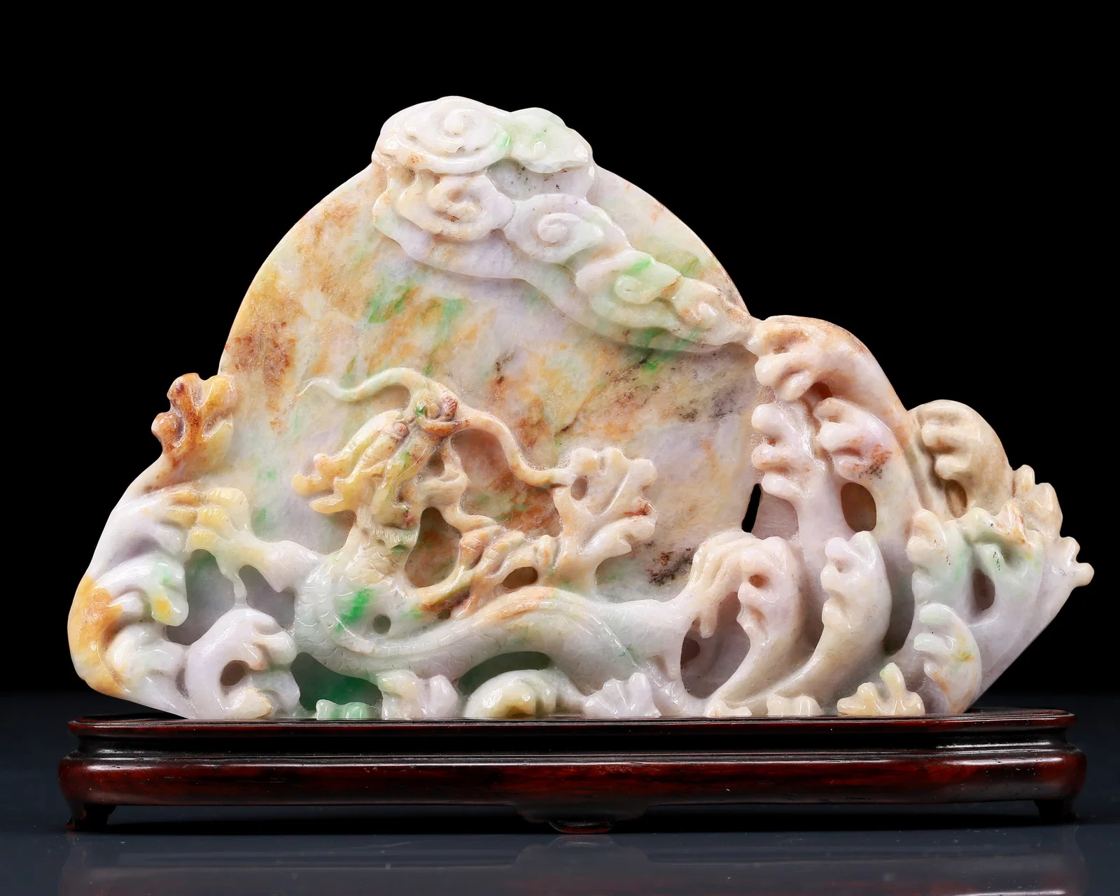 An Exquisite Jadeite Dragon Ornament