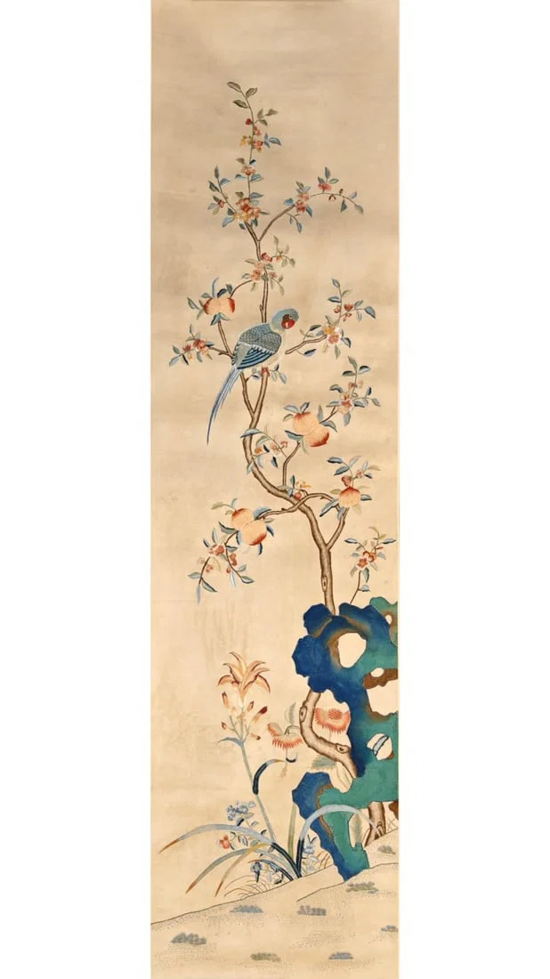 An exquisite kesi of flowers and birds