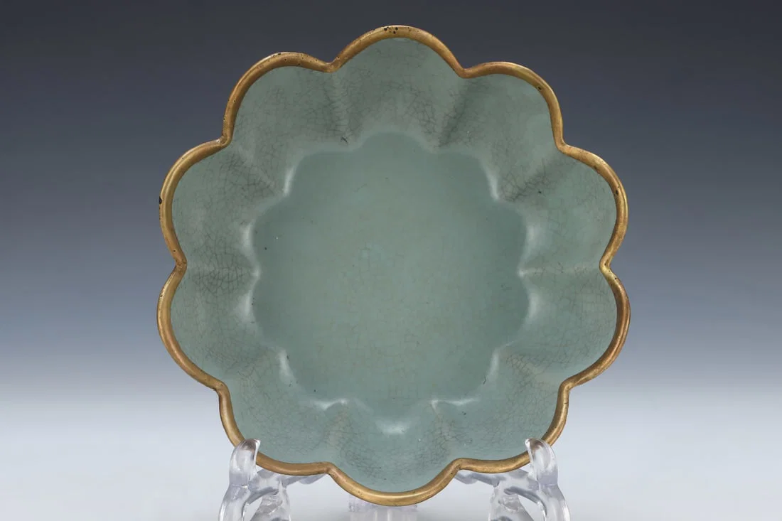 An Exquisite Ru yao Sky Blue Glazed Brush Washer,with an Imperial Poem by Emperor Qianlong