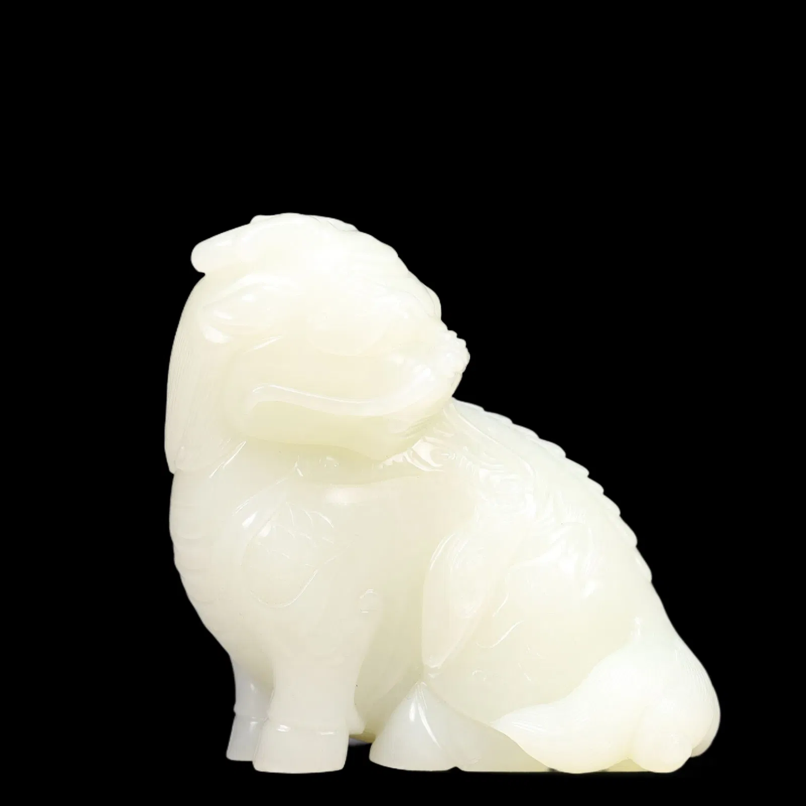 An Exquisite White Jade Lion Ornament