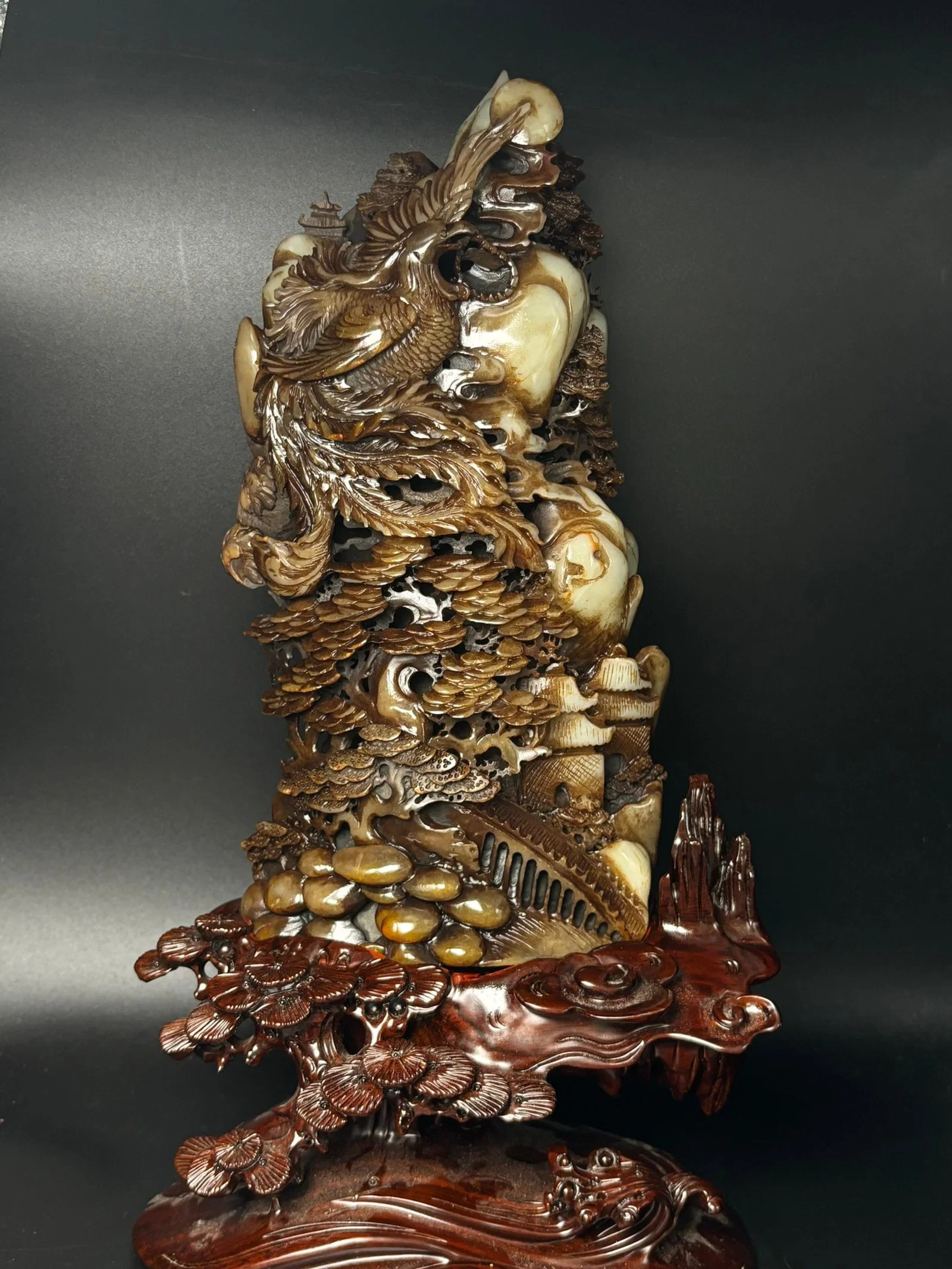 An Exquisite White Jade Phoenix Pattern Ornament