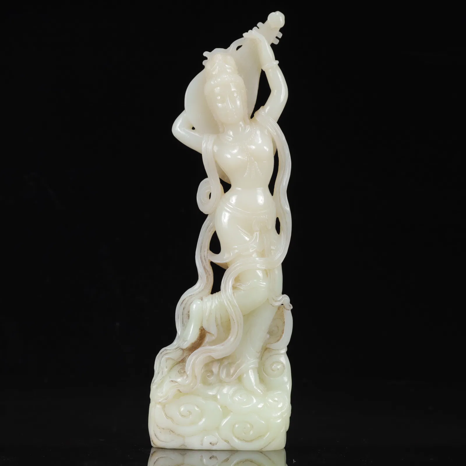 An Exquisite White Jade Statue of Gadgadasvara