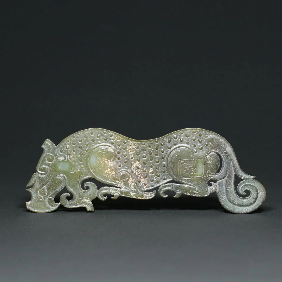 An Exquisite White Jade Tiger-Shaped Ornament