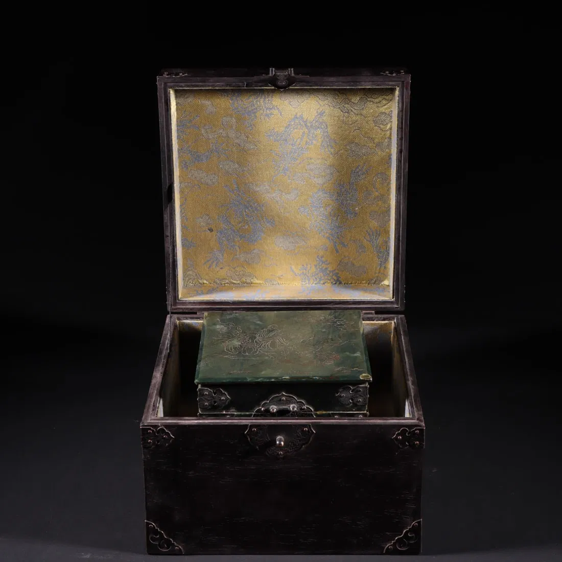 An Exquisite White Jade with poem Seal