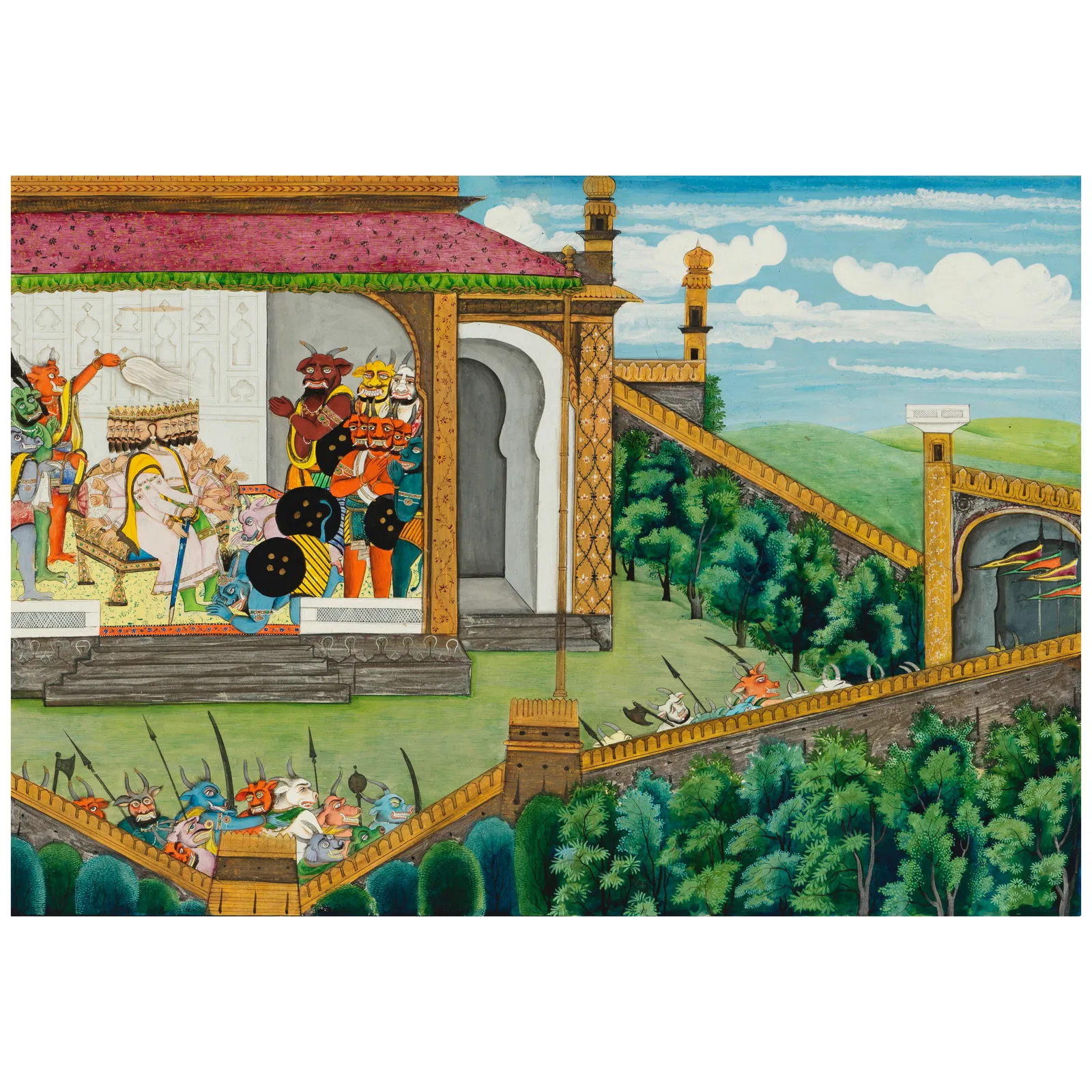 AN ILLUSTRATION FROM A RAMAYANA SERIES GULER OR KANGRA, CIRCA 1840-50