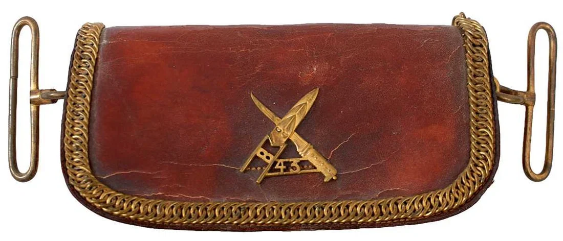 AN INDIAN ARMY 43RD ERINPURA REGIMENT SHOULDER BELT POUCH,