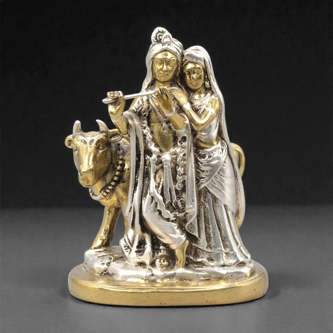 An Indian Metal Figure of Krishna and Radha, 20th Century, 27ZG