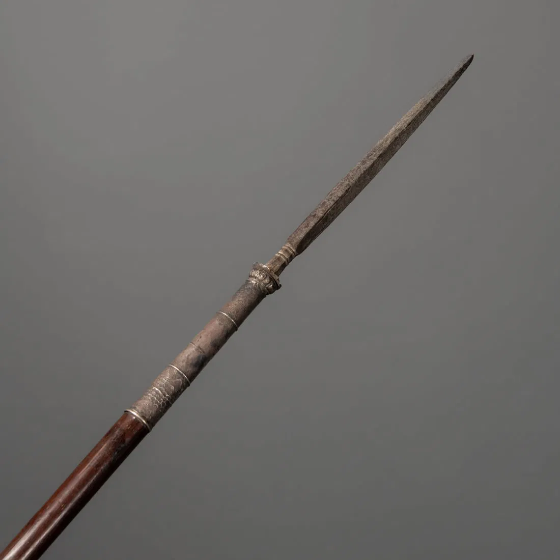 An Indonesian silver mounted spear