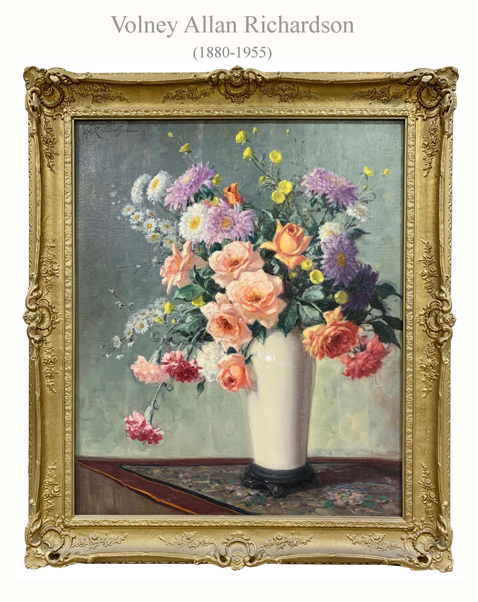 An Oil On Canvas Painting Signed By Volney Allan Richardson