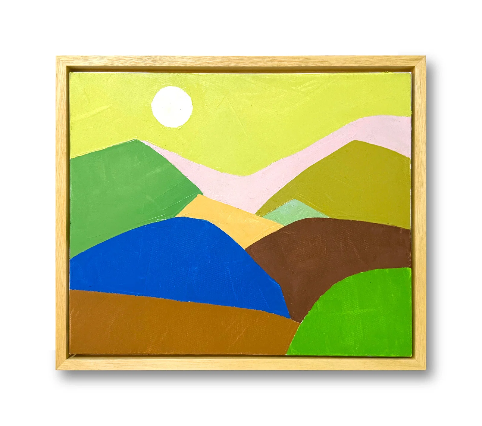 AN OIL PAINTING ON CANVAS WITH THE MARK OF ETEL ADNAN