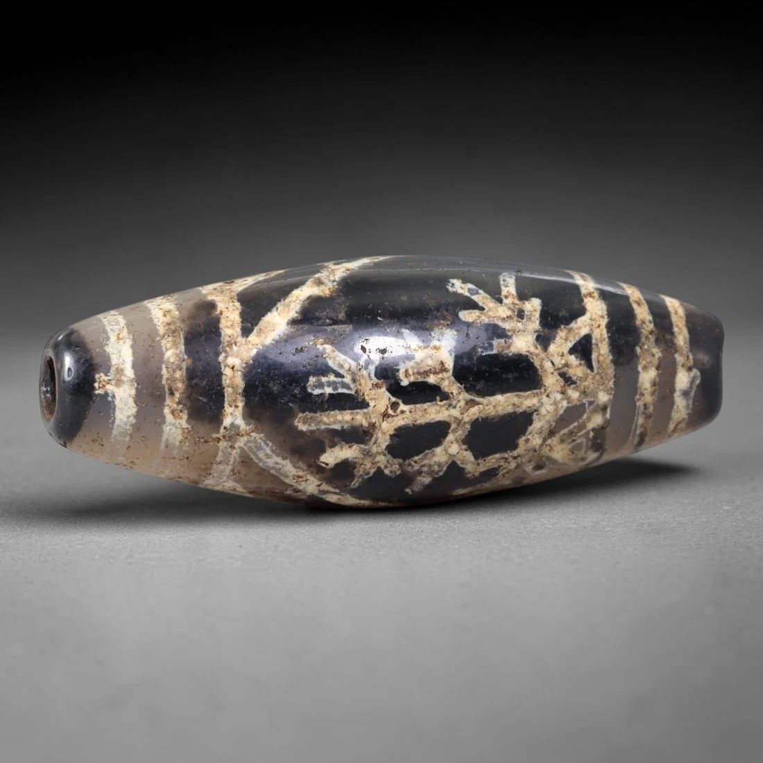 Ancient Agate Dzi Bead - Himalayan Tree of Life Amulet, 4AS