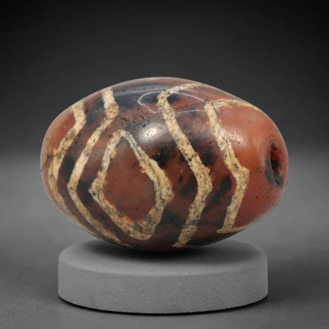 Ancient Carnelian Etched Dzi Bead - Himalayan Amulet, 84XV