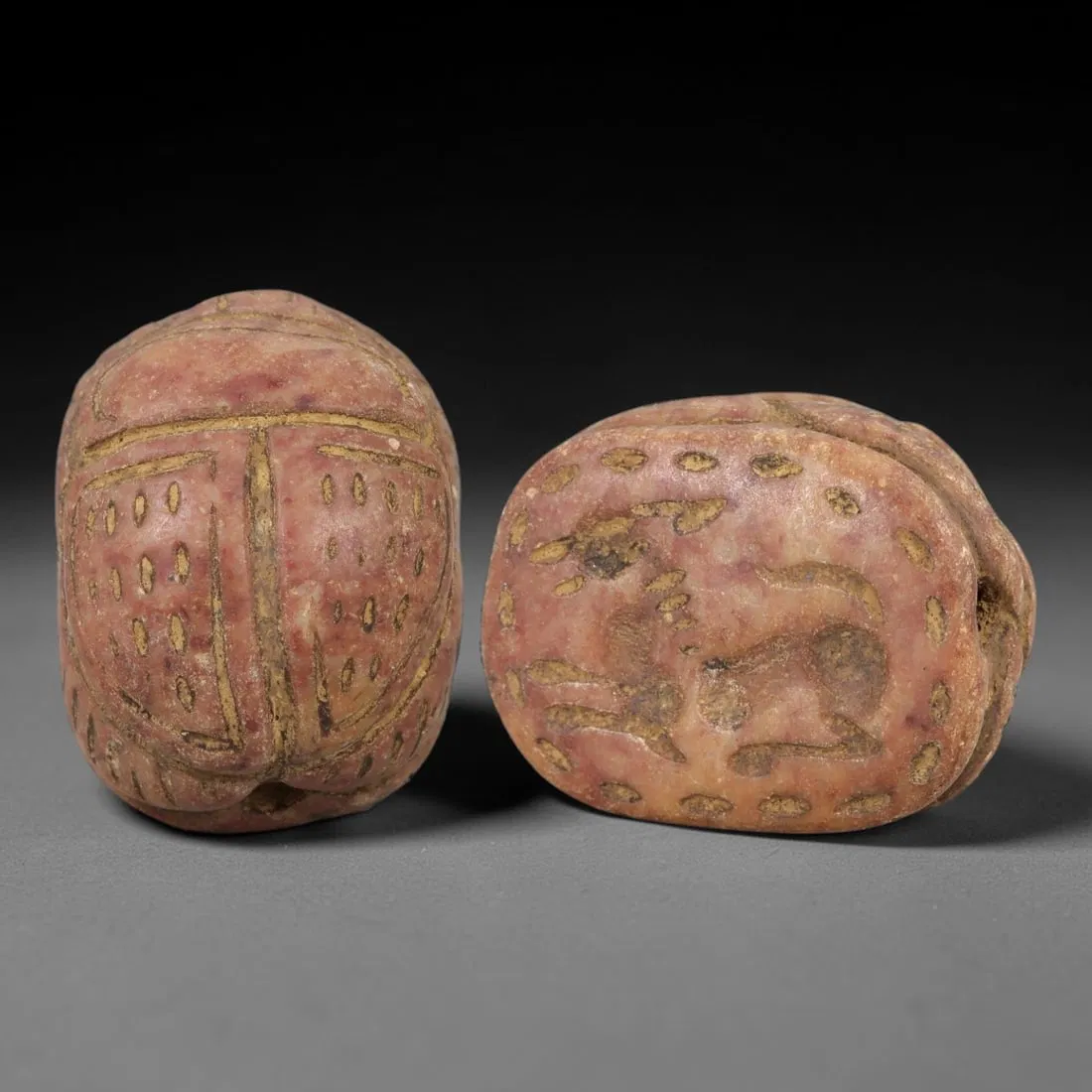 Ancient Egyptian Red Stone Scarab - Amulet Seal, 52AM
